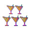Alloy Pendant Rhinestone Settings, Cadmium Free & Nickel Free & Lead Free, Cup, Rainbow Color, Fit for 2mm Rhinestone, 30x22.5x3mm, Hole: 1.8mm
