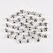 Brass Crimp Beads Covers, Round, Platinum, 6mm In Diameter, Hole: 1mm