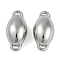 CCB Plastic Connector Charms, Oval, Platinum, 24.5x13x12mm, Hole: 1.5x4mm