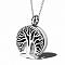 316L Stainless Steel Urn Pendants, Manual Polishing, for Commemoration, Excluding Chain, Tree of Life, Antique Silver, 28x20mm
