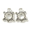Tibetan Style Alloy Bead Frame, Cadmium Free & Lead Free, Tortoise, Antique Silver, 15x13x3.5mm, Hole: 1.6mm, about 680pcs/1000g