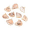 Natural Shell Pendants, with Brass Edge, Shell Shape Charms, Light Gold, PeachPuff, 15.5~20x18~22x5~7mm, Hole: 1.8mm