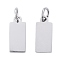 Anti-Tarnish 304 Stainless Steel Pendants, with Jump Ring, Manual Polishing, Rectangle Charm, Stamping Blank Tag, Stainless Steel Color, 14x6x1mm, Hole: 3.5mm