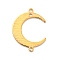 Rack Plating Brass Connector Charms, Long-Lasting Plated, Moon Links, Golden, 22x16.5x1mm, Hole: 1.2mm