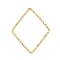 304 Stainless Steel Linking Rings, Textured, Rhombus, Real 18K Gold Plated, 34x26.5x1mm, Inner Diameter: 31x24mm