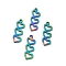 Ion Plating(IP) 201 Stainless Steel Pendants, Heart with Heart, Rainbow Color, 16.5x6x1mm, Hole: 1mm