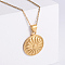 Vintage Gothic Punk Stainless Steel Flower Pendant Necklaces for Women and Men, Golden