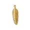 Ion Plating(IP) 304 Stainless Steel Pendants, Leaf Charm, Golden, 17.5x5x1.5mm, Hole: 1mm