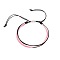 Multi-strand Fibre Wax Threads Braided Bracelet, Adjustable Cord Bracelet, Pink