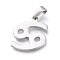 Non-Tarnish 304 Stainless Steel Pendants, Constellation/Zodiac Sign, Stainless Steel Color, Cancer, 28x24x1.5mm, Hole: 10x4.5mm