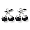 Alloy Enamel Pendants, Lead Free & Cadmium Free, Platinum, Cherry Charm, Black, 22x18x5.5mm, Hole: 2mm