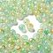 Transparent Crackle Acrylic Beads, Drawbench Style, Round, Two Tone, Light Green, 10x9.5mm, Hole: 2mm, 909pcs/500g