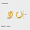 Stainless Steel Infinity Cuff Earrings, Real 18K Gold Plated, 11.5x5mm