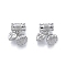 Lotus Pod & Bud Rack Plating Brass Pendants, Nickel Free, Real Platinum Plated, 14mm, Hole: 2.5mm