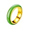 201 Stainless Steel Enamel Finger Rings, Platinum, 6mm,US Size 7(17.3mm)