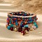 Bohemian Glass Beaded Stretch Bracelet Sets, Stackable Charm Bracelets for Women