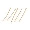 304 Stainless Steel Flat Head Pins, Real 18K Gold Plated, 20.3x0.6mm, 22 Gauge, Head: 1.4mm