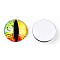 Glass Cabochons, Half Round with Evil Eye, Vertical Pupil, Yellow, 20x6.5mm