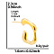 Irregular C Shape Stainless Steel Stud Earrings for Women, Real 18K Gold Plated