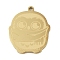 201 Stainless Steel Pendants, Owl Charm, Golden, 24.5x20.5x1.5mm, Hole: 1mm