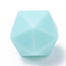 Food Grade Eco-Friendly Silicone Focal Beads, Icosahedron, Pale Turquoise, 16.5x16.5x16.5mm, Hole: 2mm