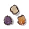 Natural Mixed Stone Pendants, Nuggets Charms with Red Copper Plated Brass Chains, Lead Free & Cadmium Free, 31~42x23~35x12~23mm, Hole: 4mm