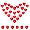 Transparent Spray Painted Glass Pendants, with Golden Plated Iron Bails, Heart, Red, 22x20.5x7mm, Hole: 2x6mm, 30pcs/box