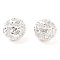 Hollow Alloy Beads, Round, Silver, 8.5x7mm, Hole: 1.8mm