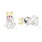 Transparent Acrylic Beads, with Enamel, AB Color Plated, Rabbit, Clear, 25x14.5x11mm, Hole: 2.5mm