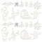 20Pcs 10 Styles 201 & 304 Stainless Steel Pendants, Ghost & Skull & Spider, Stainless Steel Color, 15~45x10~39x1~2mm, Hole: 1.2~2mm, 2pcs/style