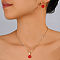 Fashionable 18K Gold Plated 201 Stainless Steel & Imitation Pearl Pendant Necklace & Stud Earrings Set for Women