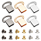 6 Sets 3 Colors Alloy Suspension Clasps, for Purse Making, with Screws, Mixed Color, 4.15x3.6x0.7cm, Hole: 24.5x12mm, 2 sets/color