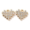 Brass Micro Pave Cubic Zirconia Charms, Cadmium Free & Nickel Free & Lead Free, Heart, Real 18K Gold Plated, 10x11x2mm, Hole: 1.2mm