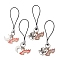 Alloy Enamel Mobile Straps, Nylon Cord Mobile Accessories Decoration, Bats & Spiders & Moon, Mixed Color, 83mm, 4pcs/set