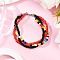 Glass Seed Beads Multi-strand Bracelets for Women, Round, Red, 7-3/4~7-7/8 inch(19.7~20.1cm)