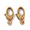 925 Sterling Silver Swivel Clasps, Oval, Antique Golden, 16x8x4mm, Hole: 2mm, Inner Diameter: 4x6.5mm