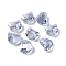 100Pcs Electroplate Glass Beads, Cat Shape, Faceted, Light Steel Blue, 7x6x4.5mm, Hole: 1mm