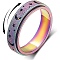 201 Stainless Steel Moon and Star Rotatable Finger Ring, Spinner Fidget Band Anxiety Stress Relief Ring for Women, Rainbow Color, US Size 10(19.8mm)