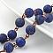Handmade Natural Lapis Lazuli Beaded Chains, Unwelded, with Brass Eye Pin,  Red Copper, 39.3 inch