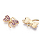 Light Gold Plated Alloy Pendants, with Enamel, Cadmium Free & Lead Free, Dragonfly, Old Rose, 11x16x2mm, Hole: 2mm