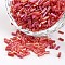 Glass Bugle Beads, Transparent Colours Rainbow, FireBrick, 3~5x1.8~2mm, Hole: 0.8mm, about 12000pcs/450g