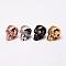 Brass Beads, Micro Pave Grade AAA Cubic Zirconia, Skull, Cadmium Free & Nickel Free & Lead Free, Mixed Color, 12.5x9x10mm, Hole: 2mm