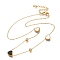 Ion Plating(IP) 304 Stainless Steel & Acrylic Black Heart Bib Necklaces, Crystal Rhinestone Necklaces for Women, Real 14K Gold Plated, 16.93 inch(43cm)