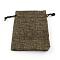 Polyester Imitation Burlap Packing Pouches Drawstring Bags, for Christmas, Wedding Party and DIY Craft Packing, Sienna, 9x7cm