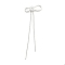 Clear Glass Big Pendants, Bowknot Charms, Platinum, 86x26.5x6.5mm, Hole: 1mm