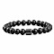 Natural Fire Crackle Agate Bead Stretch Bracelets for Women, 7-5/8 inch(19.5cm).