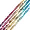 Rainbow Color Electroplate Non-magnetic Synthetic Hematite Beads Strands, Faceted, Rondelle, Multi-color Plated, 4x2mm, Hole: 1mm, about 184pcs/strand, 15.47 inch(39.3cm)