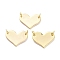Brass Link Connectors, with Jump Ring, Long-Lasting Plated, Stamping Blank Tag, Heart, Real 18K Gold Plated, 15.5x20x1mm, Jump Ring: 5x1mm, 3mm Inner Diameter 