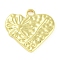 304 Stainless Steel Pendants, Heart with Flower Charm, Real 18K Gold Plated, 18.5x20x2mm, Hole: 2.4mm