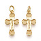 Brass Pendants, Cadmium Free & Lead Free, Crucifix with Jesus, with Jump Ring, Real 16K Gold Plated, 20x10.5x2.5mm, Hole: 3.5mm